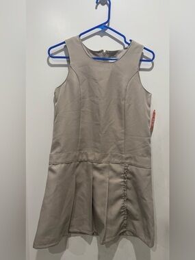 Wonder Nation Taupe Zip-Back Uniform Dress
